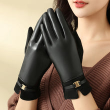 Load image into Gallery viewer, 1 Pair of Gloves for Women in Winter Fleece-Lined to Heattech and Touch Screen Pu Elegant and Exquisite Cycling and Driving Gloves