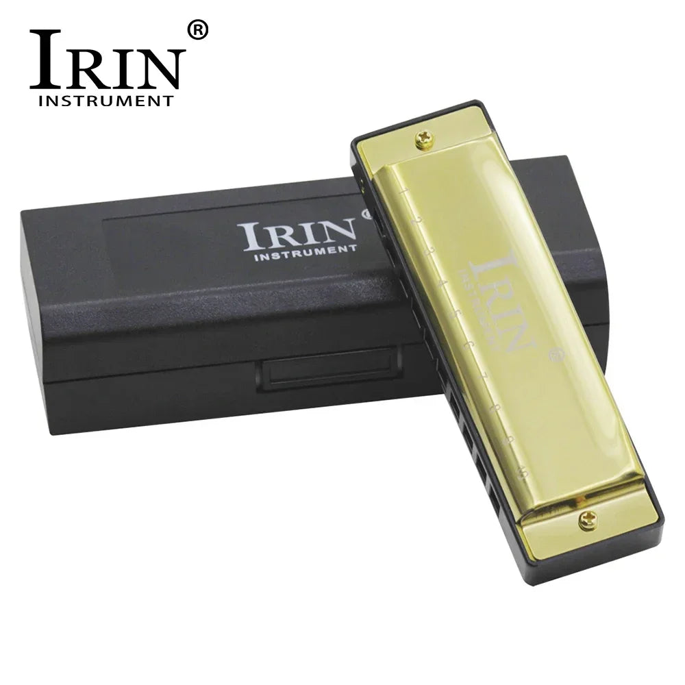 IRIN 10 Holes G Key 20 Tone Harmonica Colorful Blues Harmonica Woodwind Instrument Suitable for Beginners Teaching Playing Gift