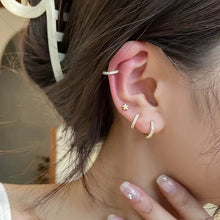 Load image into Gallery viewer, 925 Sterling Silver Round Zirconia Earrings Simple Style Charming Women Earrings Birthday Gift for Friends Fine Jewellery