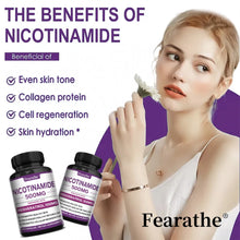 Load image into Gallery viewer, Fearathe Niacinamide Capsules 500MG, Promote Cell Health and Repair, Metabolism, Skin Health, Vegan Capsules, Non-GMO