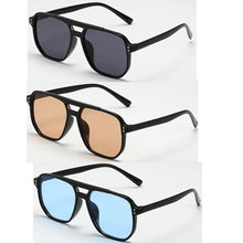 Load image into Gallery viewer, Women Men Square Sun Glasses Retro Polygon Sunglasses Female Black Vintage Fashion Ladies Oculos De Sol Double Beam Eyeglasses