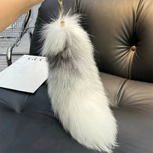 Load image into Gallery viewer, New Faux Fox Fur Tail Large Long Natural Fur Tail Keychain Pendant Huge Fluffy Cosplay Tail Cute Wolf Fox Tail Fur Car Keychain