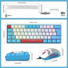 Load image into Gallery viewer, 60% Mechanical Keyboard and Mouse Combo + Tray USB C Cable, RGB LED Backlit Keyboard, Red Switches, 6400 DPI Programmable Mouse