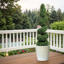 Load image into Gallery viewer, 39 Inch Artificial Boxwood Tower Topiary Spiral Artificial Plant Decorative Plant Faux Plant Outdoor for Indoor/Porch/Garden