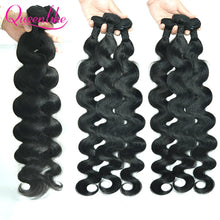 Load image into Gallery viewer, Queenlike 26 28 30 32 inch Body Wave Bundles 100% Human Hair with 4x4/5x5 Lace Closure Brazilian Raw Hair Bundles for Women