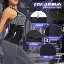 Load image into Gallery viewer, Waist Trainer for Women, Neoprene Waist Trimmer Belt, Sweat Band to Sweat More, Increase Core Stability, Back and Lumbar Support