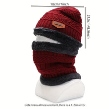 Load image into Gallery viewer, Kids Warm Knitted Hat Scarf Set Children Autumn Winter Hat Soft Knitted Cap Bonnet Infant Kids Hat For Boys Girls