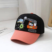 Load image into Gallery viewer, Baby Hat Cartoon Engineering Car Baseball Cap Cute Boys Girls Duckbill Cap Children Summer Sun Hat For Kids 2-6 Years