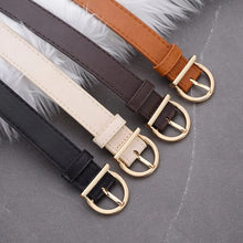 Load image into Gallery viewer, Women's Belt Fashion Pin Buckle Thin Belt Genuine Luxury Soft Belt Women with Cargo Pants Jeans Windproof Belt PU Leather Belt