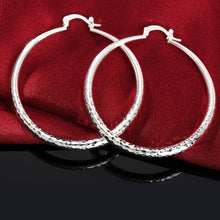 Load image into Gallery viewer, Charms fine 925 Sterling Silver 5CM circle hoop Earrings for Women fashion Pretty wedding party Jewelry Holiday gifts