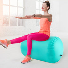 Load image into Gallery viewer, Air Roller Gymnastics Barrel Back Handspring Trainer Yoga Training Inflatable Gymnastics Tumble Mats Foldable w/ Air Pump, Green