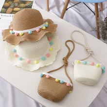 Load image into Gallery viewer, Kids Girls Summer Fashion Children Sunscreen Sun Hat Straw Hat Bag For Girls Cool Hat Girl Cute Breathable Baby