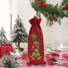 Load image into Gallery viewer, 1 DIY diamond painting set, Christmas-themed canvas wine bag, wine bottle decoration items, holiday gifts