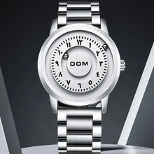 Load image into Gallery viewer, DOM 1769 Man Watch Creative Silver Stainless Steel Scrolling Beads Quartz Watches for Men Male Magnetic Force Life Waterproof
