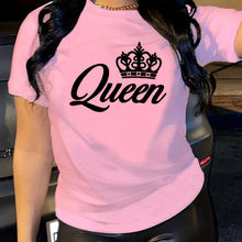 Load image into Gallery viewer, Women's T-shirt Casual Black Short Sleeved Printed Loose Top Design Clothes Clothing O-Neck Casual Female Tops Street