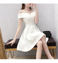 Load image into Gallery viewer, Women's Clothing White Off-Shoulder Dress New Summer Elegant Simple Style Slim Fit A-Line Midi Dress Fresh Chic Casual Fashion