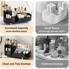 Load image into Gallery viewer, Rotating Makeup Organizer for Vanity with Brush Holder Cosmetic Storage Spinning Skincare Countertop Perfume Lotion Display Case