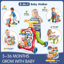 Load image into Gallery viewer, VATOS Baby Walker 5 in 1 Sit-to-Stand Learning Scooter Balance Bike Push Walker Table Toys with Music for Toddlers Infant Kids