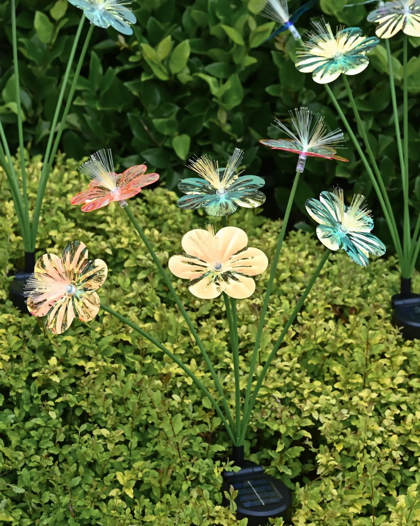 Garden Solar Flower Lights Outdoor 6LED Decor Light Waterproof Stake Lights For Yard Pathway Patio