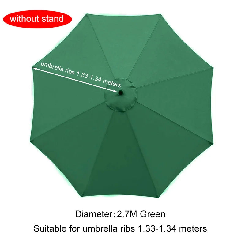 Umbrella Replacement Canopy 6/8 Ribs Patio Umbrella Cloth without Stand 7.5/9/10ft Outdoor Beach Garden Waterproof Parasol Cover