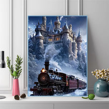Load image into Gallery viewer, Diamond Painting Train Landscape Suitable for Beginners DIY Diamond Mosaic House Castle Embroidery Handmade Gift