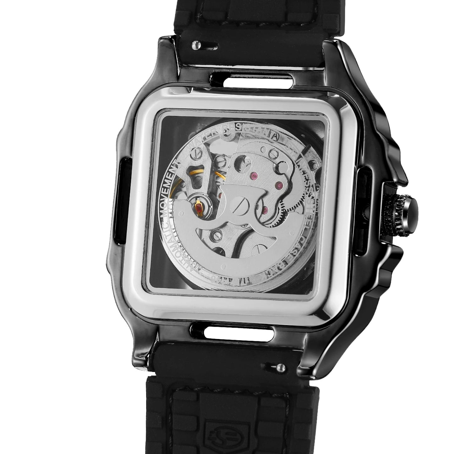 Men's Mechanical Automatic Watches for Men Luxury Top Brand Hollow Square Male Wristwatches Skeleton Waterproof Reloj Hombre