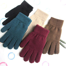 Load image into Gallery viewer, Women Cashmere Knitted Gloves Autumn Hand Warmer Winter Thicken Lining Full Fingered Mittens Skiing Short Wrist Gloves Warm