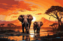 Load image into Gallery viewer, DIY 5D Animal Elephant Diamond Painting , Full Rhinestone Painting, Diamond Art Embroidery Kits, Handmade Home Room Office Decor