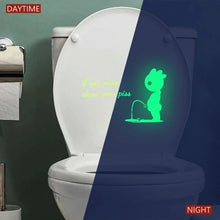 Load image into Gallery viewer, English Letter Toilet Stickers Cartoon Characters Home and Public Places WC Sign Sticker Decoration DIY Bathroom Sticker Rules