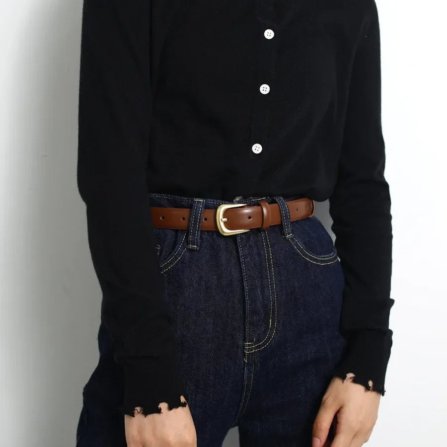 Women's Trousers Belt Belts for Women Fashion Luxury Designer Brand Belt for Jeans Pin Buckle Black Brown Waist Belt ZX015