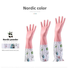 Load image into Gallery viewer, Women's Kitchen Gloves - Durable, Extended Waterproof Rubber Gloves for Dishwashing, Cleaning, Laundry & Household Chores - Comf