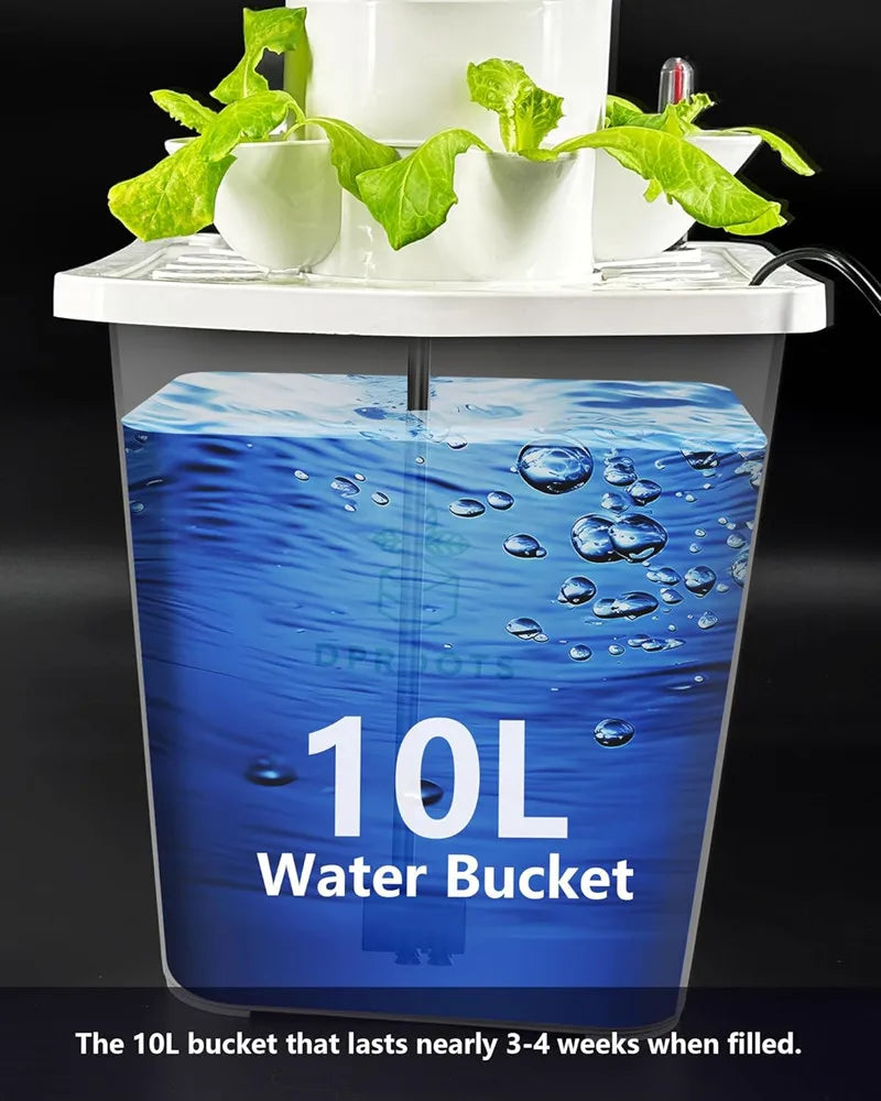Hydroponic Growing System 6 Layers 3 Plant Sites 18 Holes , Home Gardening System Kit for or Indoor Herbs, Fruits and Vegetables