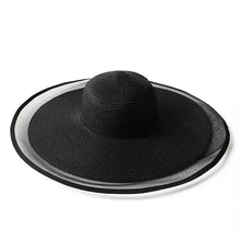 Load image into Gallery viewer, Women Sun Hat Big Eaves Waves Beach Cap Ladies Hat Big Brim Sun Visors UV Cut Bucket Panama Cap Foldable Straw Sunscreen Vintage