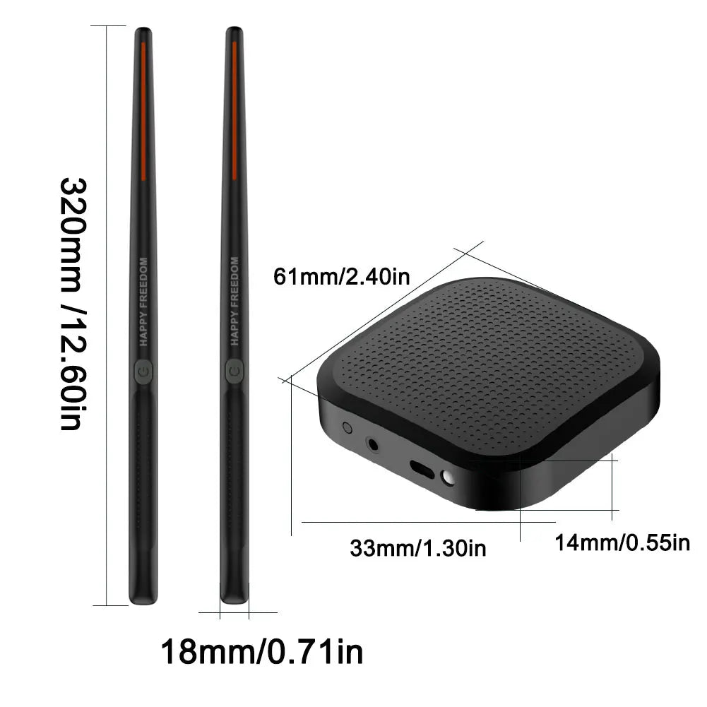 Electric Air Drumsticks Portable Air Drum with Drumsticks Professional Smart Electronic Drum Set for Beginners Children Adults