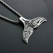 Load image into Gallery viewer, Lovely Stainless Steel Whale Tail Pendant Chain Necklace for Men or Women Punk Rock Biker Rider Jewelry Best Gift for Christmas