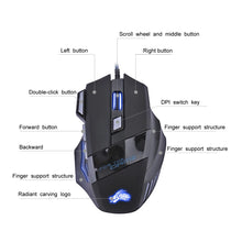 Load image into Gallery viewer, Wired Gaming Mouse 7 Button Backlit 5500 DPI Adjustable Black Wired Optical Computer Gaming Mice for PC Gamer Computer Desktop