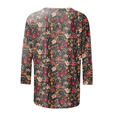 Load image into Gallery viewer, Female Clothing Delicate Fashion Shirts Floral Round Neck 3/4 Sleeves Printed Summer Women Pullover Daily Wear Vetement Femme