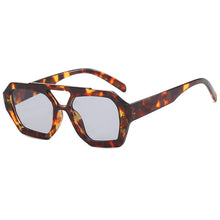 Load image into Gallery viewer, Vintage Square Sunglasses for Women Men Thick Frame Double Bridges Eyewear Female Fashion Chic Polygon Sun Glasses Leopard Blue