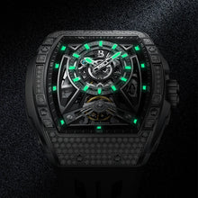 Load image into Gallery viewer, Men Mechanical Winding Watch Montre Homme 2024 New BRUBOSES 5ATM Water Resistant Luminous Tonneau Quartz Wristwatch WIth Diamond