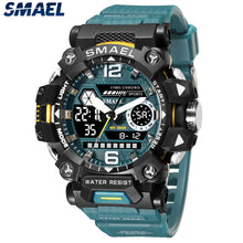 Load image into Gallery viewer, SMAEL Men Watches 50m Waterproof Sports Watch Military Man Sports Watch Digital 8072 Dual Display Watch Quartz Led Digital