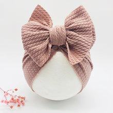 Load image into Gallery viewer, Knotted Hats for Baby Girl Beanie Bow Headband Infant Turban Newborn Head Accessories Winter Hat Warm Bonnet Caps Mother Kids