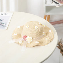 Load image into Gallery viewer, Kids Sun Hat Girls Summer New Straw Bag Cap Set Baby Travel Sun Protection Beach Hats Sun Fisherman Hat