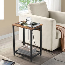 Load image into Gallery viewer, Set of 2 Side End Table Nightstand w/USB Ports & Power Outlets Bedroom Office