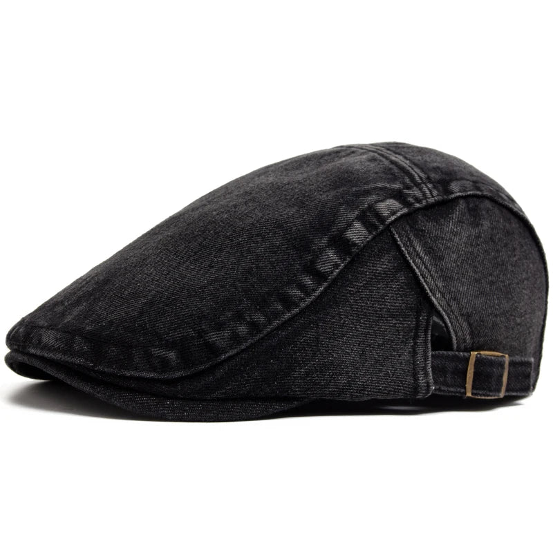 New Denim Cotton Beret Men Vintage Newsboy Cap Spring Autumn Casual Women Visor Fashion Cool Flat Hat Adjustable Berets