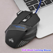 Load image into Gallery viewer, Wired Gaming Mouse 7 Button Backlit 5500 DPI Adjustable Black Wired Optical Computer Gaming Mice for PC Gamer Computer Desktop