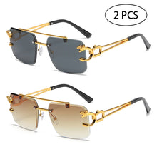 Load image into Gallery viewer, Fashion Rimless Square Double Bridge Sun Glasses Vintage Women Men Sunglasses UV400