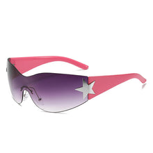 Load image into Gallery viewer, Fashion Sunglasses for Women Men Trendy Shield Wrap Around Sunglasses Oversized Fashion Frameless Sun Glasses