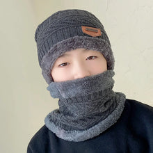 Load image into Gallery viewer, Kids Warm Knitted Hat Scarf Set Children Autumn Winter Hat Soft Knitted Cap Bonnet Infant Kids Hat For Boys Girls