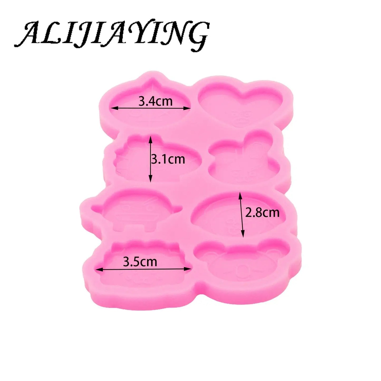 Shiny Cartoon Bear Head Resin Molds Crafts Art Diy Silicone Mold Crafting Epoxy, Cake Fondant Chocolate Molds DY1116