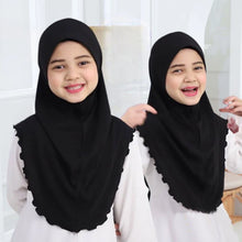 Load image into Gallery viewer, H120 Teenage girls plain hijab hats muslim scarf islamic headscarf hat amira pull on headwrap beautiful 10 years girl scarf